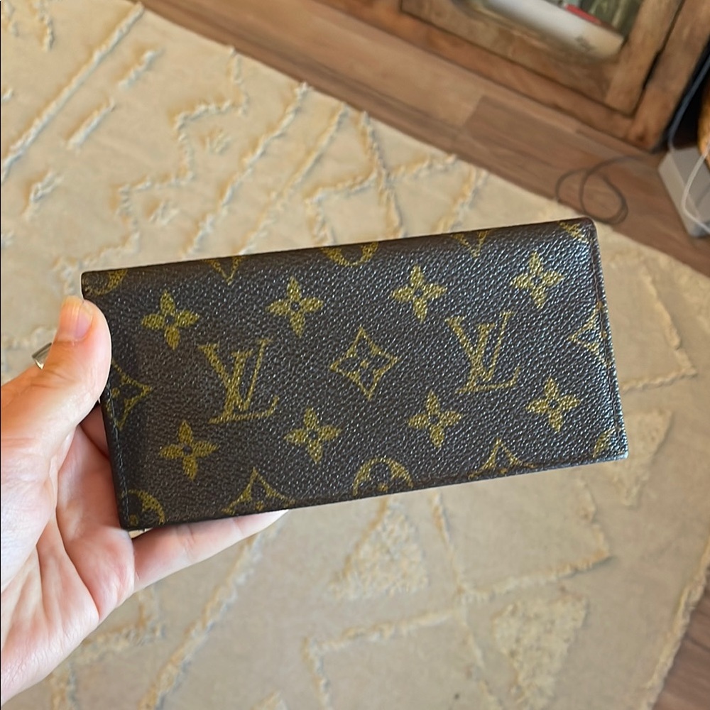 Louis Vuitton Black and Gold Monogram Checkbook Cover